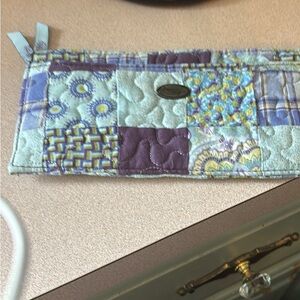 Vera Bradley Quilted Patchwork Wristlet in Lavender, Aqua & Yellow